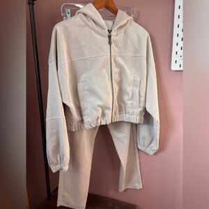 Cream Corduroy Lounge Set